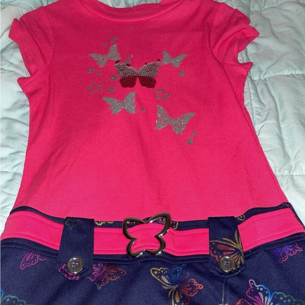Vibrant Pink Butterfly Tee for Kids